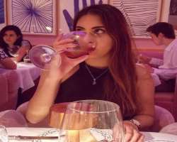 Tannaz Davoodi consuming alcohol